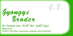 gyongyi broder business card